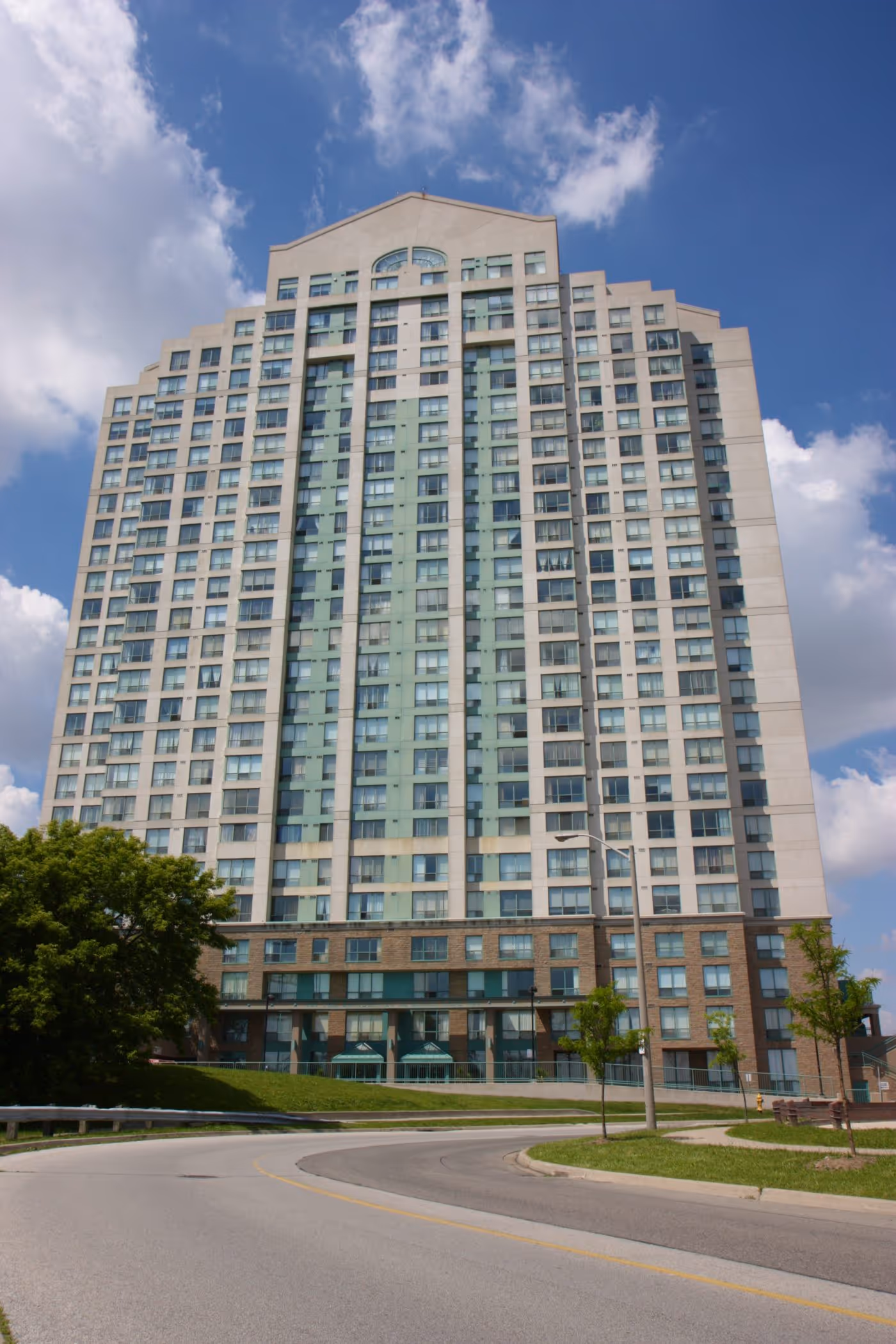 Commercial landscape planting at a Toronto property